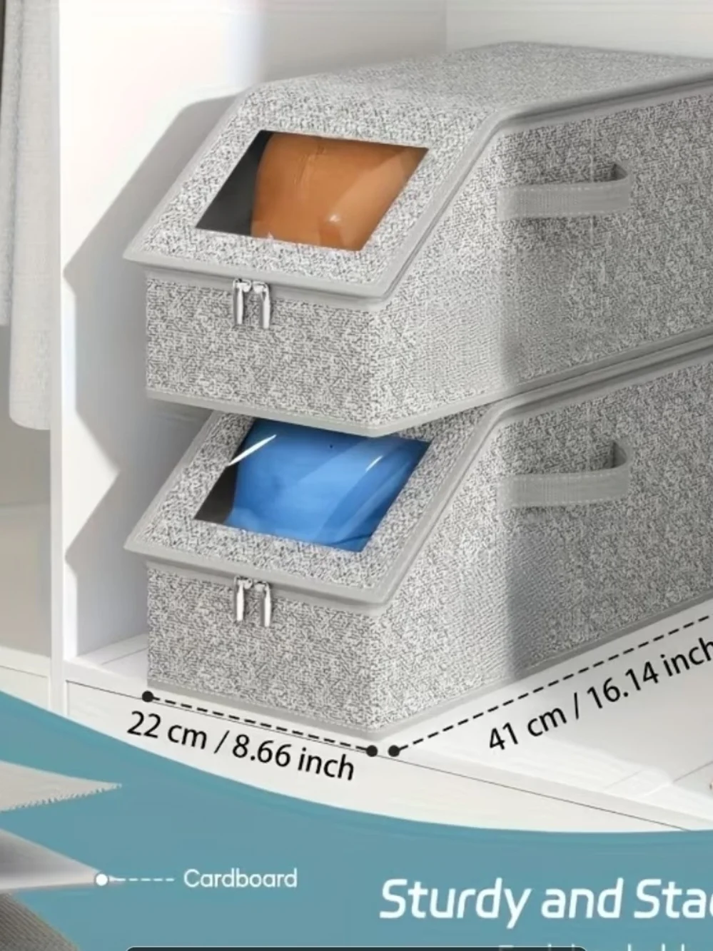 Foldable Storage Organizer Bin with Clear Viewing Window – Space Saver!